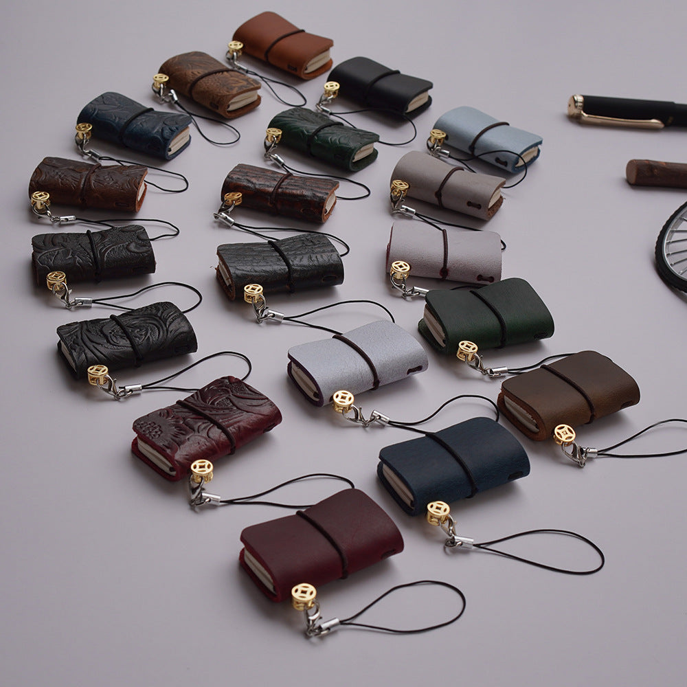 Wholesale mini pocket creative cowhide handmade multi-purpose leather notebook